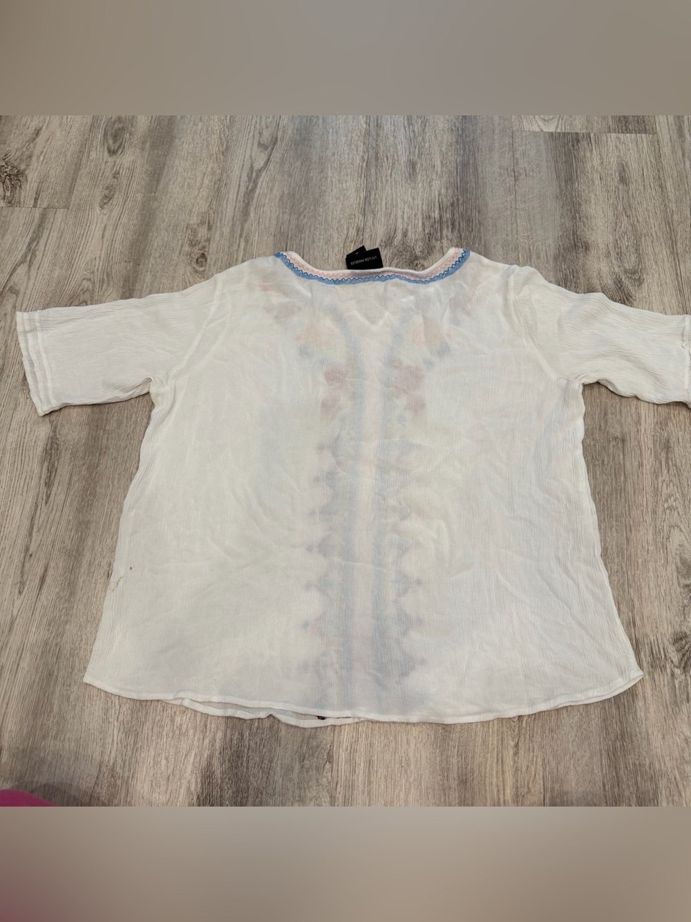 Liv Los Angeles Embroidered Boho Peasant Top Size 1X - Picture 2 of 2